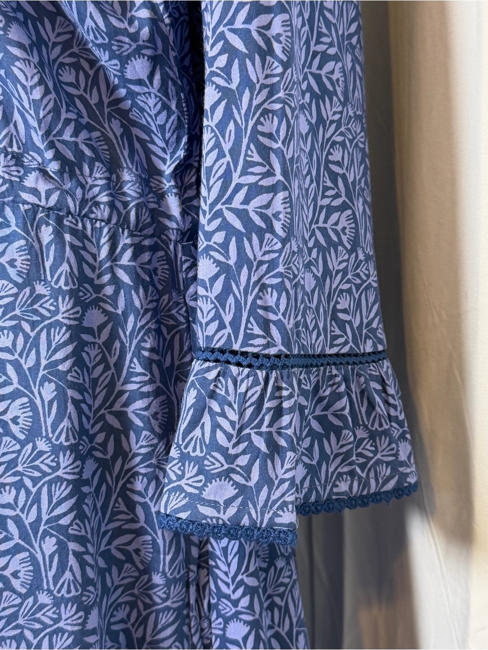 Beach to Bistro Sigrid Olsen Nina Gardenia Floral Blue Maxi Dress NWT Medium - Picture 5 of 9
